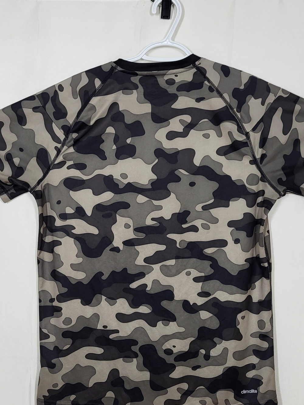 adidas Camo Short Sleeve Performance Tee - Black & Gray & Olive - Picture 6 of 12